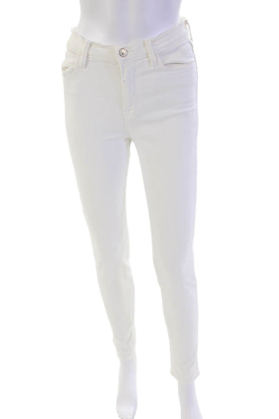 J Brand Womens Zipper Fly Mid Rise Skinny Ankle Jeans White Denim Size 27