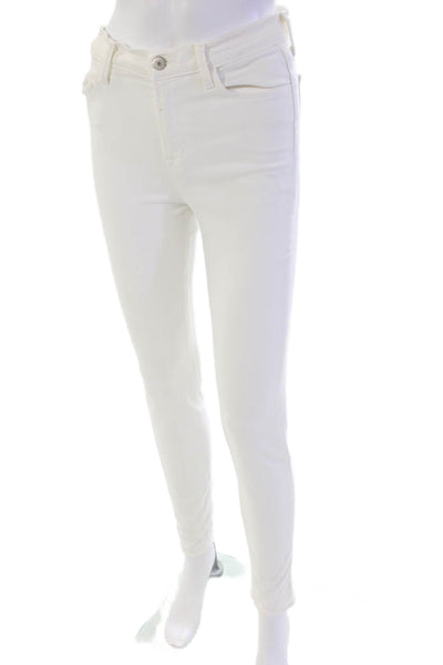 J Brand Womens Zipper Fly Mid Rise Skinny Ankle Jeans White Denim Size 27