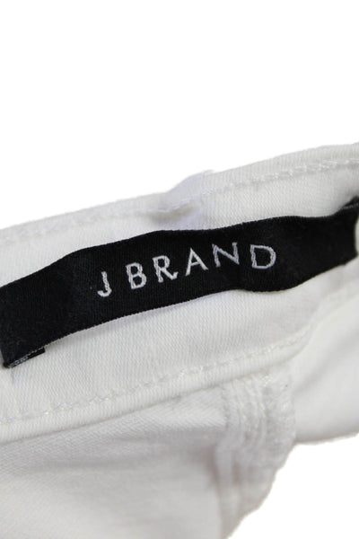 J Brand Womens Zipper Fly Mid Rise Skinny Ankle Jeans White Denim Size 27