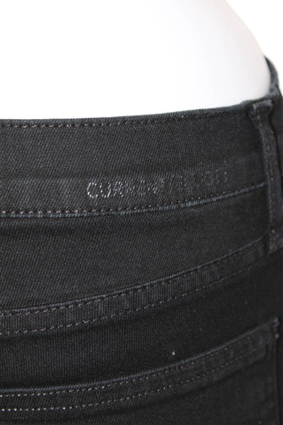 Current/Elliott Womens Zipper Fly Mid Rise Skinny Ankle Jeans Black Size 27