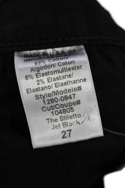 Current/Elliott Womens Zipper Fly Mid Rise Skinny Ankle Jeans Black Size 27
