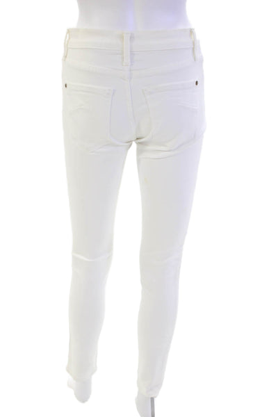 James Jeans Womens Zipper Fly High Rise James Twiggy Skinny Jeans White Size 27