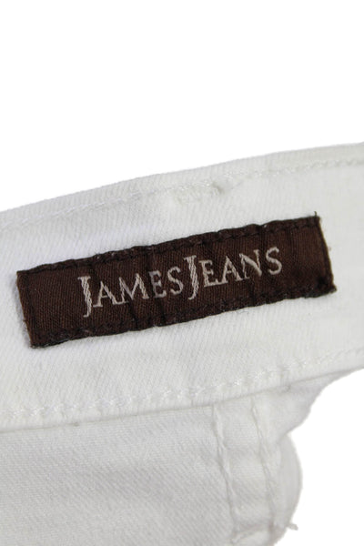 James Jeans Womens Zipper Fly High Rise James Twiggy Skinny Jeans White Size 27