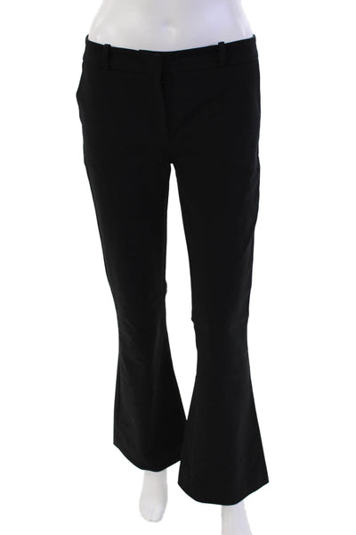 Flavio Castellani Womens Zipper Fly Mid Rise Flare Leg Trouser Pants Black IT 42