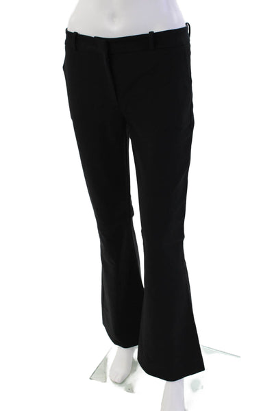 Flavio Castellani Womens Zipper Fly Mid Rise Flare Leg Trouser Pants Black IT 42