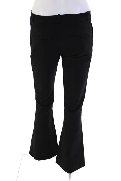 Flavio Castellani Womens Zipper Fly Mid Rise Flare Leg Trouser Pants Black IT 42