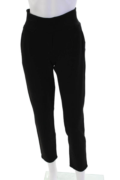 Kit And Ace Womens Elastic Waistband High Rise Straight Leg Pants Black Size 4