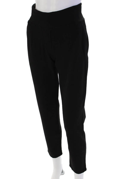 Kit And Ace Womens Elastic Waistband High Rise Straight Leg Pants Black Size 4