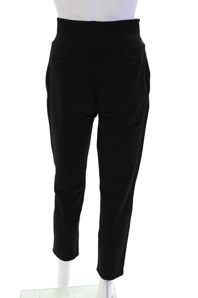 Kit And Ace Womens Elastic Waistband High Rise Straight Leg Pants Black Size 4