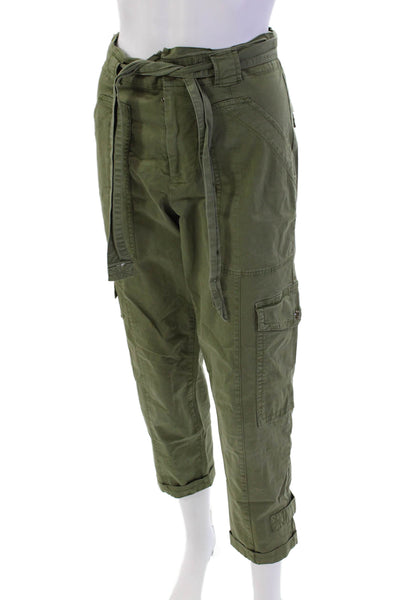 Alex Mill Womens Cotton Button Zip Wide Leg Casual Pants Green Size 0