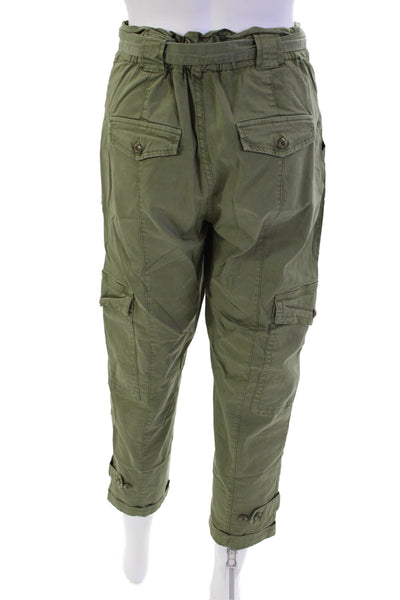 Alex Mill Womens Cotton Button Zip Wide Leg Casual Pants Green Size 0