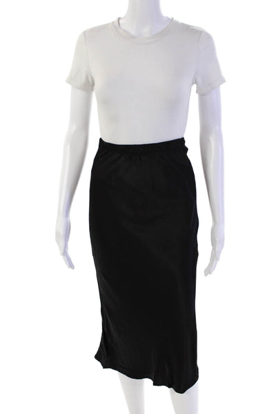 Amade Womens Textured Sleeveless V-neck Tank Top Midi Skirt Set Black Size XS