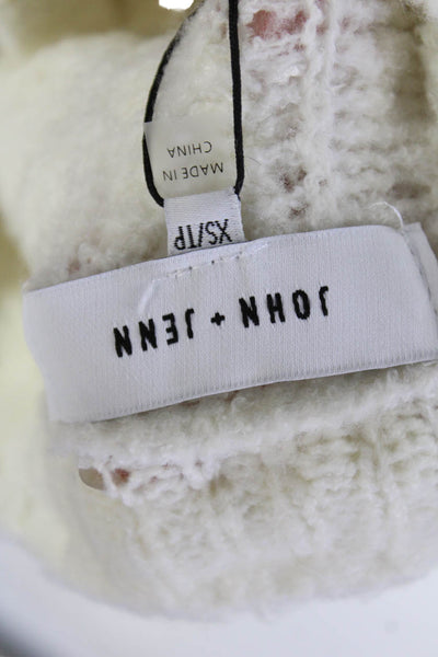 John + Jenn Womens Cotton Long Sleeve Button Knit Sweater White Size XS