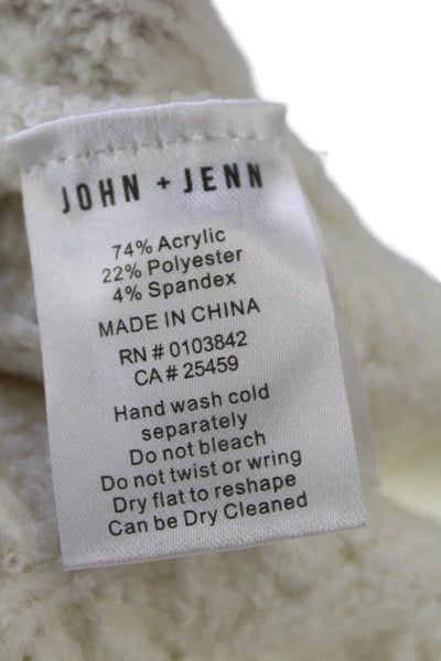 John + Jenn Womens Cotton Long Sleeve Button Knit Sweater White Size XS