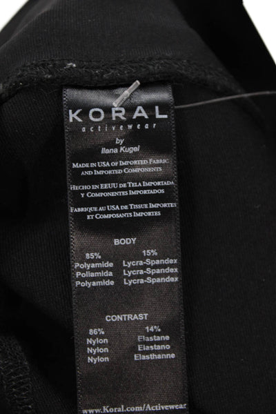 Koral Women's Full Length Shiny Midrise Athletic Legging Black Size S