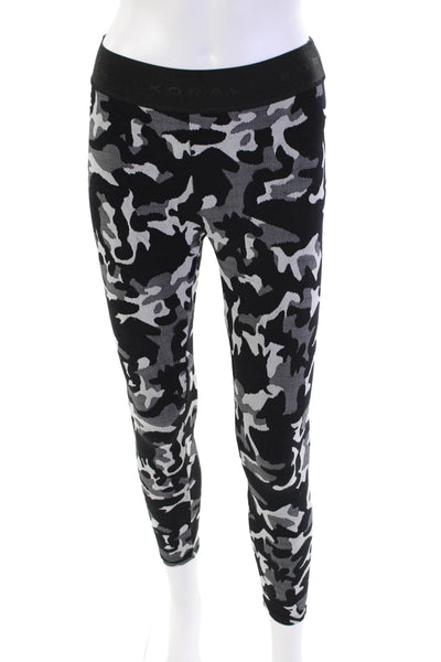 Koral Women's Elastic Waist Fitted Workout Legging Black Camouflage Size S