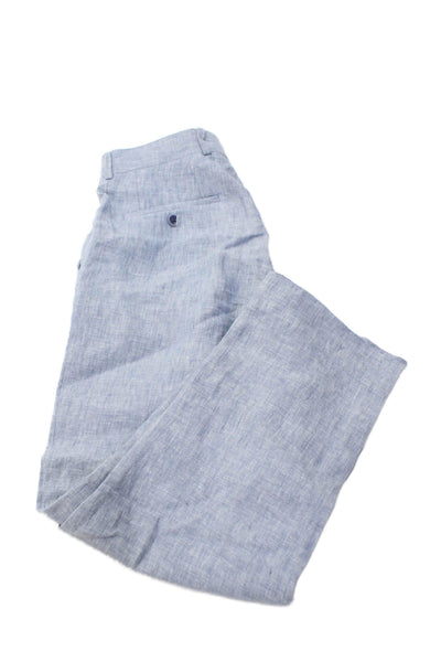 Bar III Mens Linen Flat Front Slim Straight Leg Trousers Light Blue Size 29x30