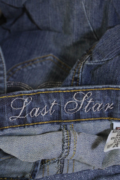 Last Girl Girls Cotton Denim Two Pocket Sleevelesss Short Overalls Blue Size M