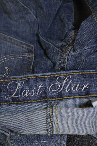 Last Girl Girls Cotton Denim Two Pocket Sleevelesss Short Overalls Blue Size S