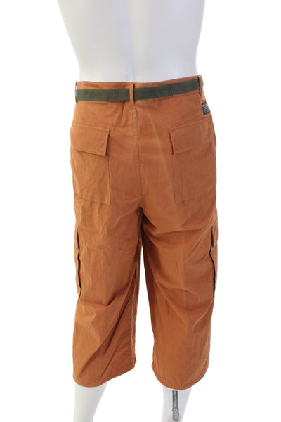Royal Cup Mens Belted Multi-Pocket Button Closure Cargo Shorts Orange Size 52