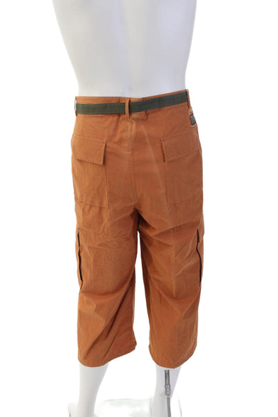Royal Cup Mens Belted Multi-Pocket Button Closure Cargo Shorts Orange Size 56