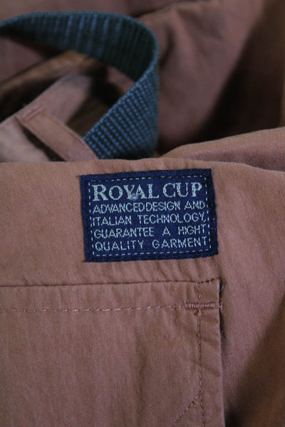 Royal Cup Mens Belted Multi-Pocket Button Closure Cargo Shorts Orange Size 56