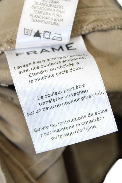 Frame Womens Cotton Raw Hem Colorblock Belted Mini Skier Beige Size 25