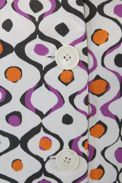Lafayette 148 New York Womens Geometric Button-Down Blazer White Size 8