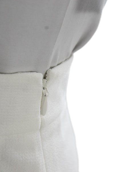 Club Monaco Womens Zippered Lined Ruffled Mini Skirt Solid White Size 00