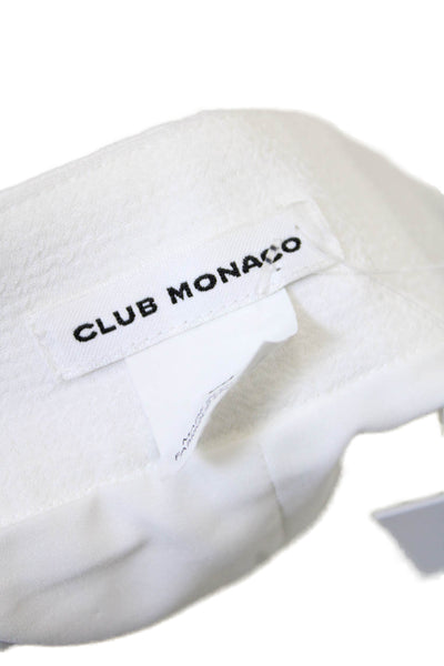 Club Monaco Womens Zippered Lined Ruffled Mini Skirt Solid White Size 00