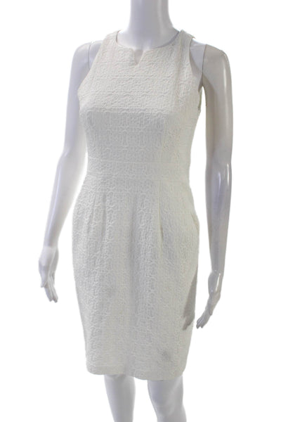 Nanette Lepore Womens Sleeveless Zippered Knee Length Pencil Dress White Size 2
