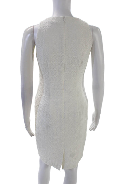 Nanette Lepore Womens Sleeveless Zippered Knee Length Pencil Dress White Size 2