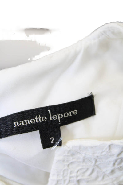 Nanette Lepore Womens Sleeveless Zippered Knee Length Pencil Dress White Size 2