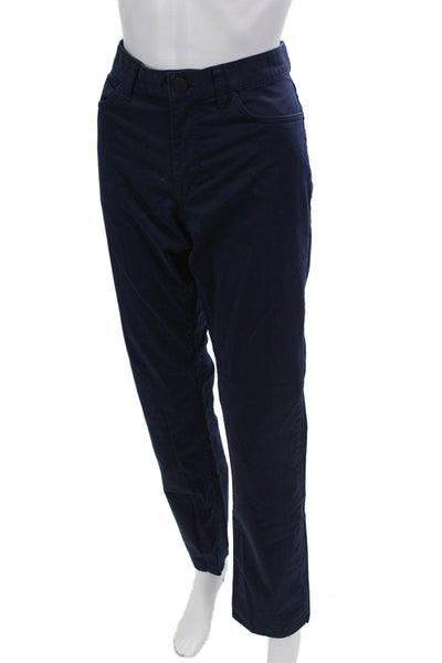 Theory Womens Cotton Zip Button Straight Leg Casual Pants Blue Size EUR 31