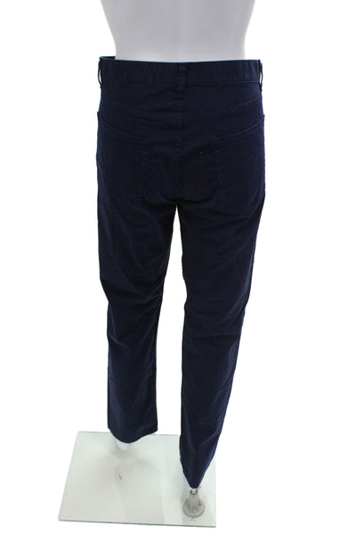 Theory Womens Cotton Zip Button Straight Leg Casual Pants Blue Size EUR 31