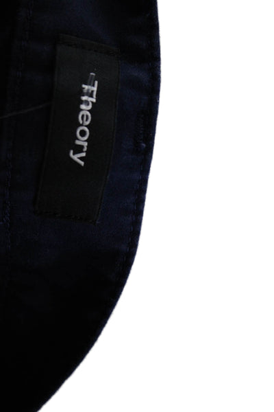 Theory Womens Cotton Zip Button Straight Leg Casual Pants Blue Size EUR 31