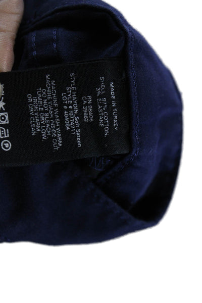 Theory Womens Cotton Zip Button Straight Leg Casual Pants Blue Size EUR 31