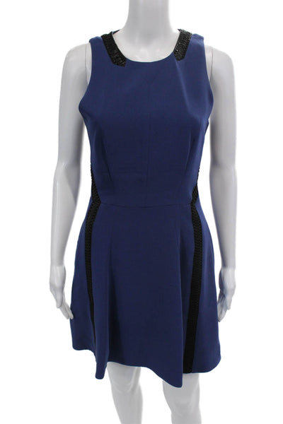Rag & Bone Womens Textured Scoop Neck Pleated Lined A-line Dress Blue Size 02