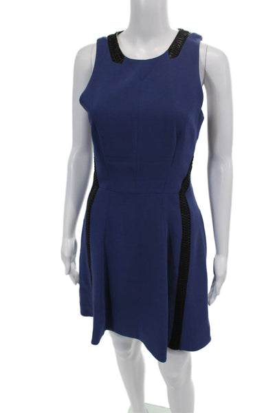 Rag & Bone Womens Textured Scoop Neck Pleated Lined A-line Dress Blue Size 02