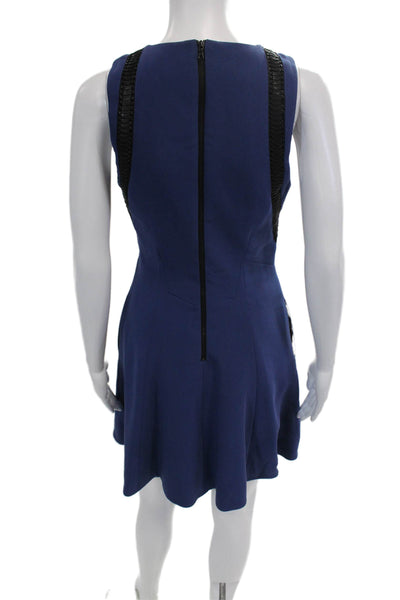 Rag & Bone Womens Textured Scoop Neck Pleated Lined A-line Dress Blue Size 02