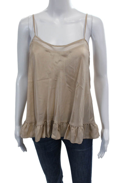 Elizabeth and James Womens Spaghetti Strap Scoop Neck Lined Tank Top Nude Size X