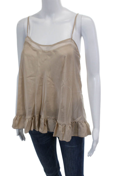 Elizabeth and James Womens Spaghetti Strap Scoop Neck Lined Tank Top Nude Size X