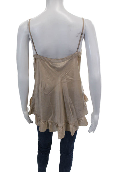 Elizabeth and James Womens Spaghetti Strap Scoop Neck Lined Tank Top Nude Size X