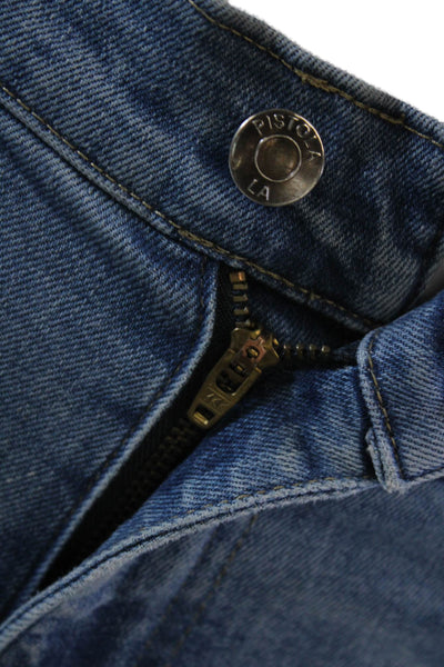 Pistola Womens High Rise Distressed Raw Hem Slim Bootcut Jeans Blue Size 24