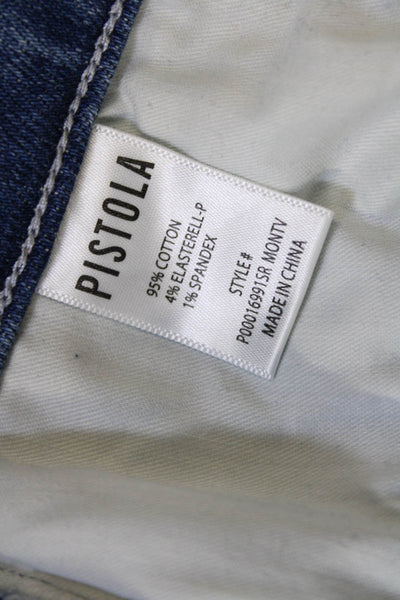 Pistola Womens Monroe Crop High Rise Cigarette Jeans Blue Size 24