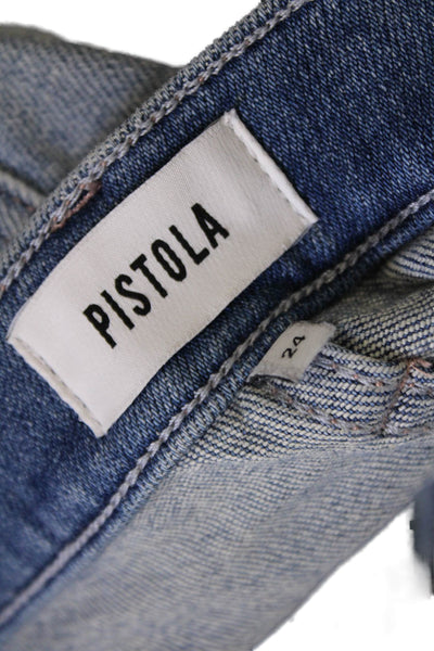 Pistola Womens Monroe Crop High Rise Cigarette Jeans Blue Size 24