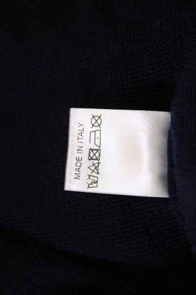 Alex Gore Browne Womens Wool Beaded Cold Shoulder Sweater Top Navy Size Small