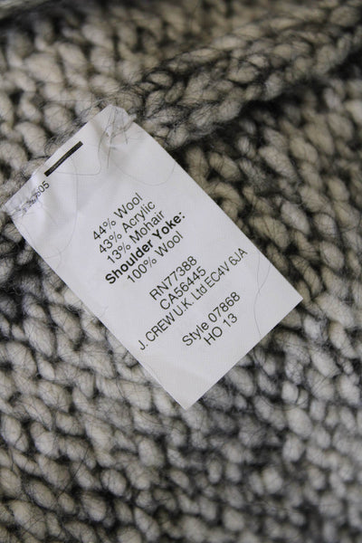 J Crew Womens Wool Color Block Crew Neck Long Sleeve Sweater Top Gray Size XXS