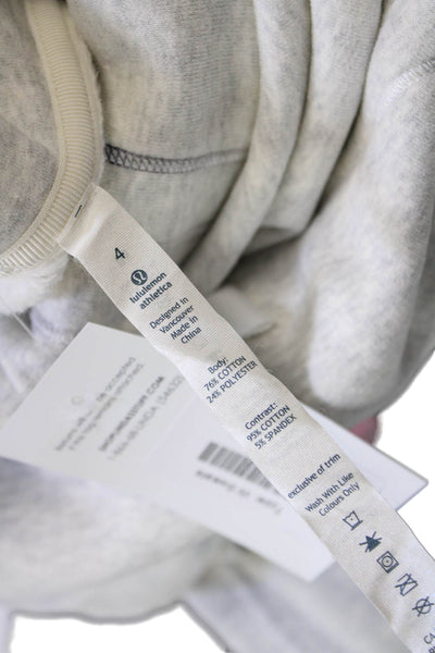 Lululemon Womens Cotton Pockets Cowl Neck Pullover Sweatshirt Gray Size 4