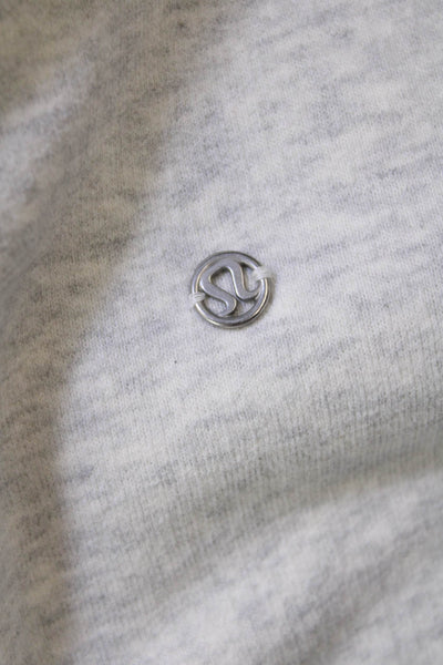 Lululemon Womens Cotton Pockets Cowl Neck Pullover Sweatshirt Gray Size 4
